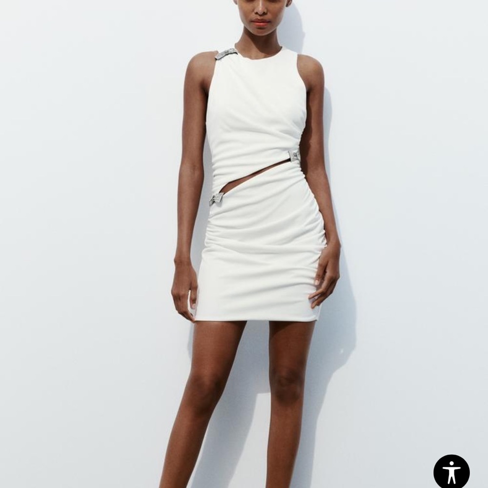 Brand new Zara 2024 sexy cut out bow mini dress
